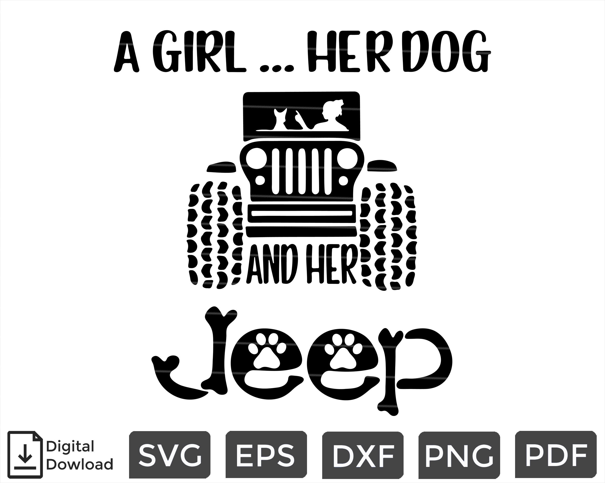 A Girl Her Dog And Her Jeep SVG PNG/ Jeep SVG/ Truck svg/ Etsy