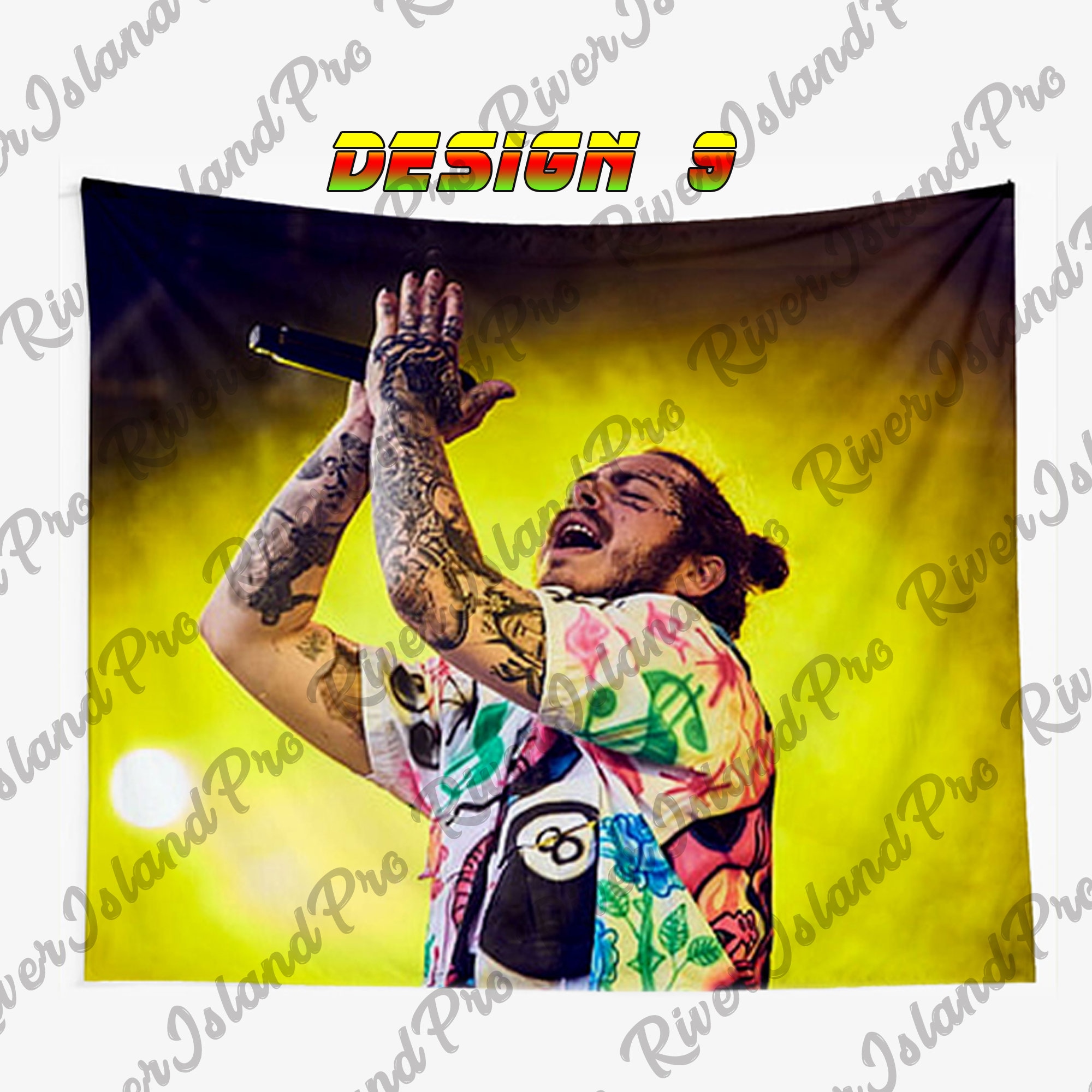 Post Malone Wall Tapestry Rapper Wall Hanging Hip Hop Etsy