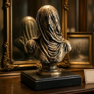 Geisterhafte Frauenbüste mit Spitzenbehang, Ornamentfigur, britischer Verkäufer