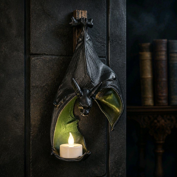 Black bat Tealight Holder wall Display Gothic Decor