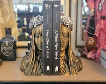 Silent Bride Bookend Veiled Lady Book end left side unique gift