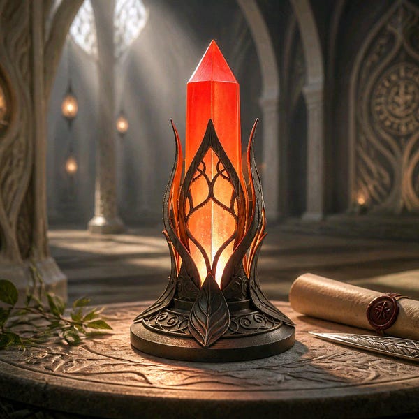 Elven inspired lamp mains USB mythical magical Gothic lamp Occult light