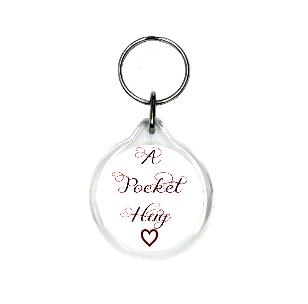 A Pocket Hug Personalised Keyring / ANY NAME Round Key Ring Fob