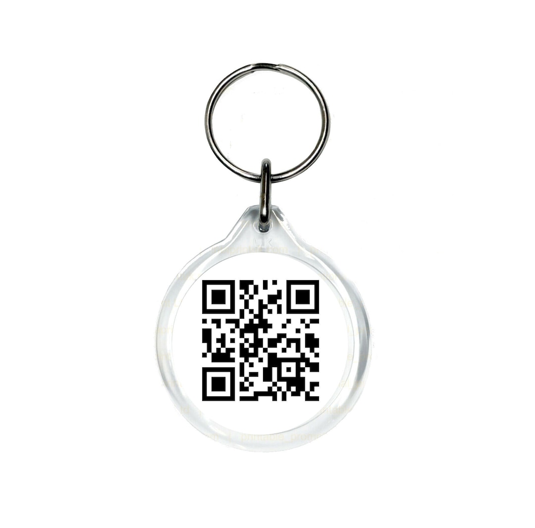 Personalised QR Code Keyring Scan for Personal Message Wifi Url Email