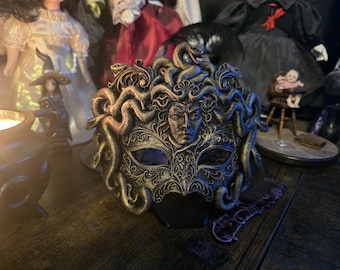 Medusa mask ornament, wearable titan mythology mythic creature mask