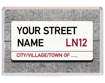 Personalised Street Sign Large Jumbo Fridge Magnet Novelty Gift / Keepsake