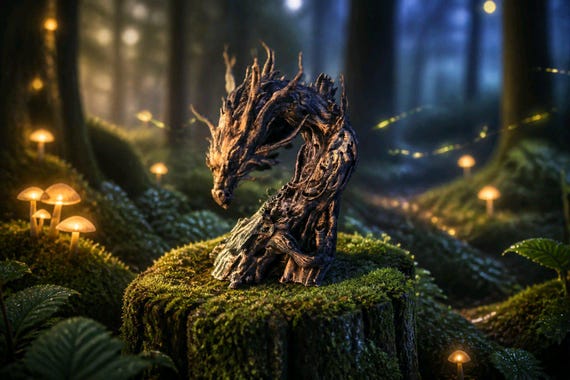 Driftroot Dragon ornament for display or Vivariums Terrariums.