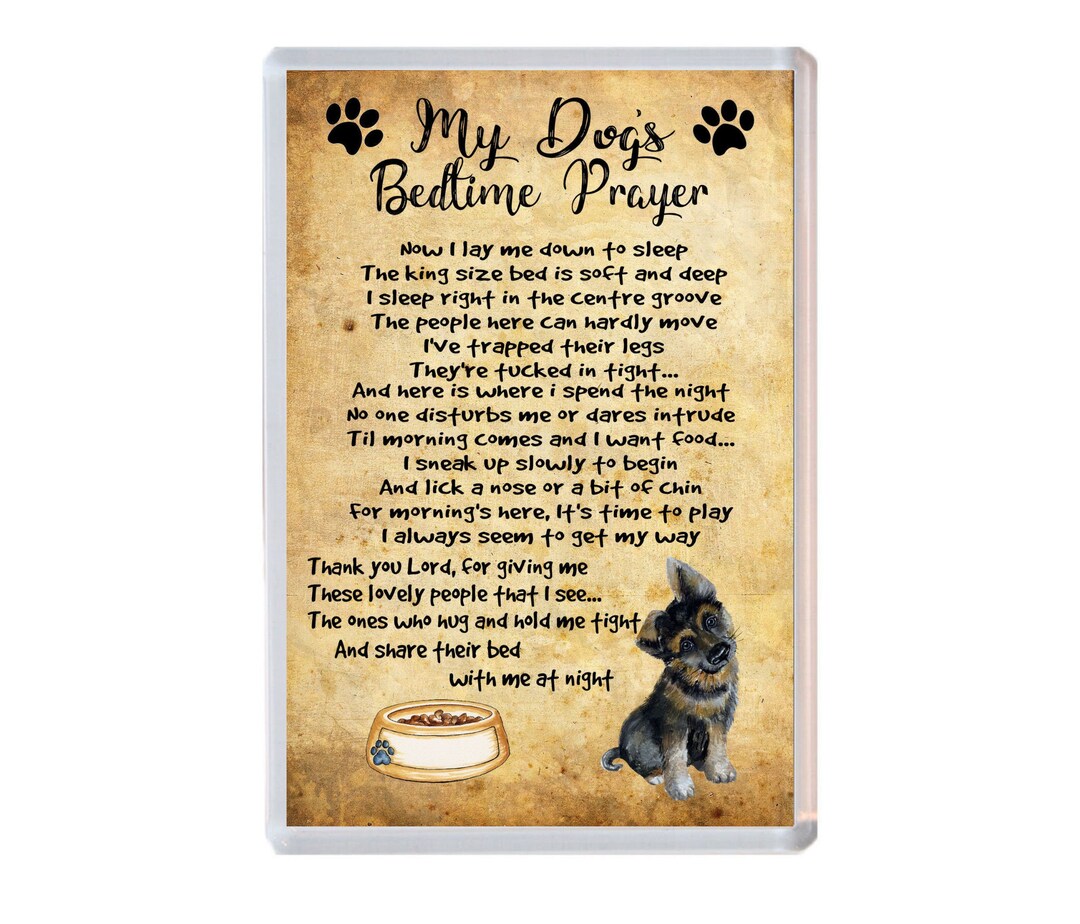 My Dog's Bedtime Prayer Large Jumbo Fridge / Novelty Kitchen