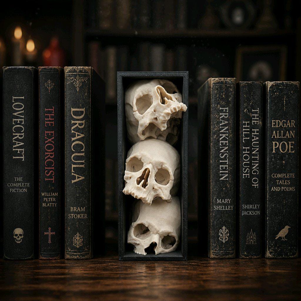 Pile of Skulls book nook gothic book shelf ornament Booknook
