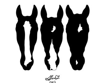 Custom Horse Silhouette | Custom Horse Markings | Horse Portrait | Digital Illustration | Custom Portrait | Digital Document ONLY