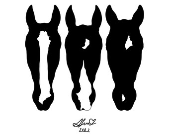 Custom Horse Silhouette | Custom Horse Markings | Horse Portrait | Digital Illustration | Custom Portrait | Digital Document ONLY