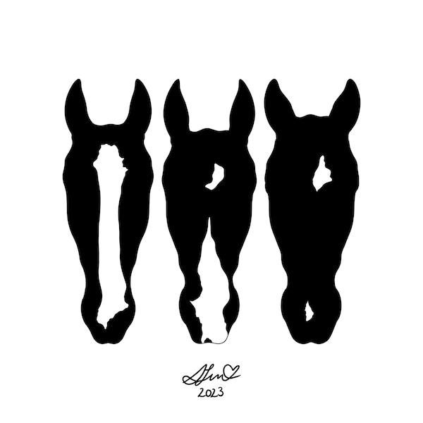 Custom Horse Silhouette | Custom Horse Markings | Horse Portrait | Digital Illustration | Custom Portrait | Digital Document ONLY