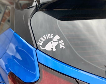 Service Dog Decal | Service Dog Golden Retriever | Service Dog Lab | Service Dog Poodle | Decal for Cars | Service Animal Sticker