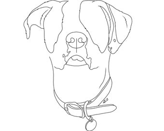 Custom Line Art | Dog Outlines | Digital Illustration | Custom Portrait | Digitally Downloadable