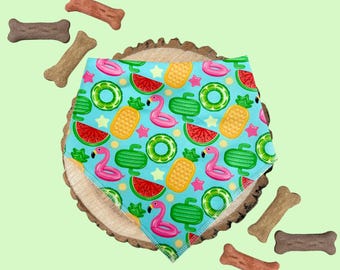 Bandana Pool Pawty / Bandana de verano para mascotas / Bandana a presión / Accesorios para mascotas / Bandana para perros / Amantes de los perros / Amantes de los gatos / Hecho a mano / Regalo