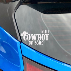 Baby On Board | Mały kowboj/Kowbojka na pokładzie | Naklejka Western | Naklejka Cowboy | Naklejka Cowgirl | Naklejka na samochód | Prezent na Baby Shower | Bezpieczeństwo