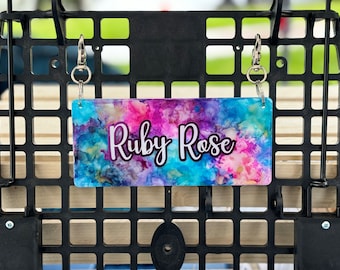 Custom Medium Rectangular Resin Ink Tag | Ink Crate Tags | Kennel Tags | Alcohol Ink Resin | Resin Crate Plate | Kennel Name Plaque | K9