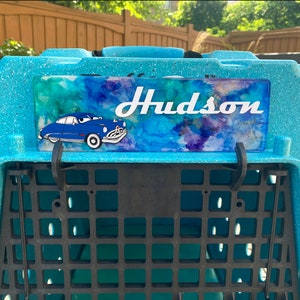 Custom Large Rectangular Resin Ink Tag | Ink Crate Tags | Kennel Tags | Alcohol Ink Resin | Resin Crate Plate | Kennel Name Plaque | K9