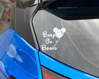 Baby On Board | Disney Mickey Mouse Car Decal | Disney Minnie Mouse Car Decal | Vinyl Car Decal | Baby Shower | Safety | Baby Must Haves