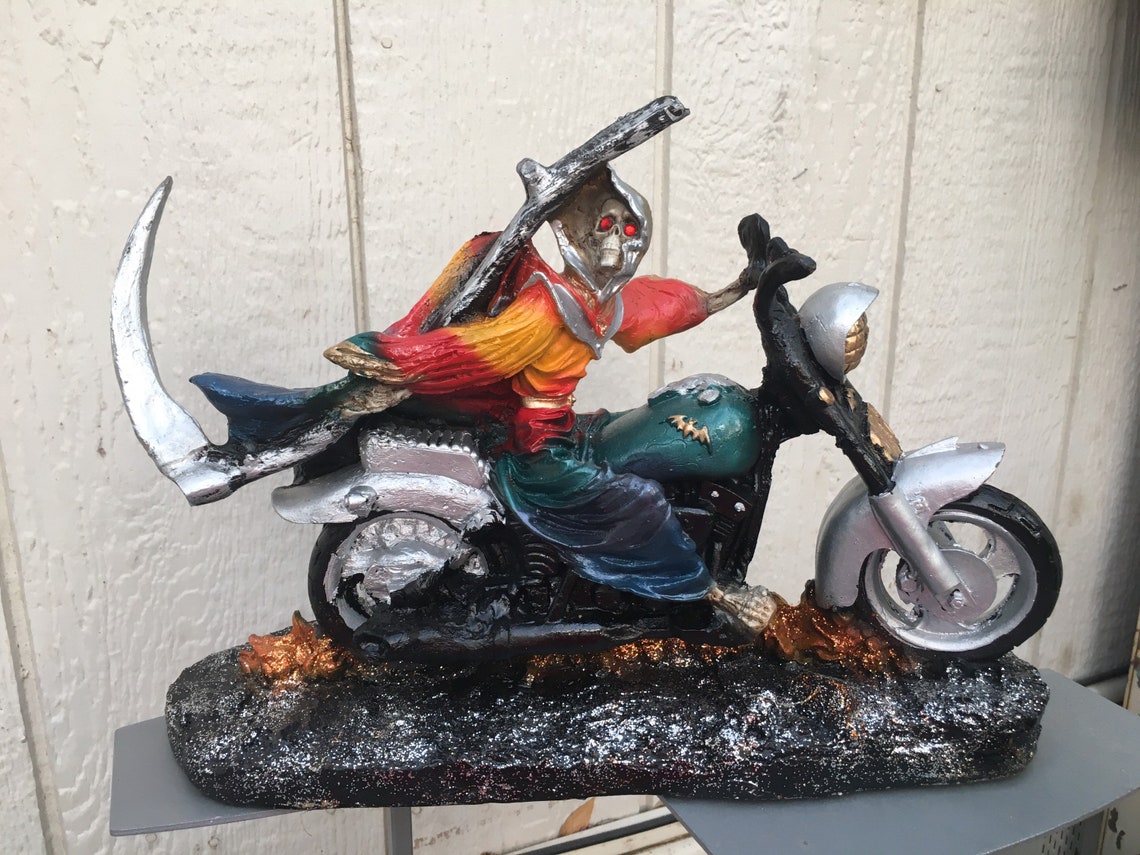 Santa muerte on motorcycle in 7 potencias Etsy