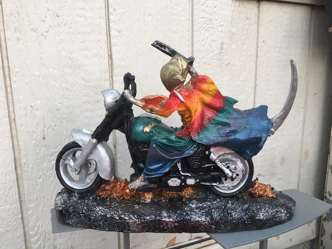 Santa muerte on motorcycle in 7 potencias Etsy