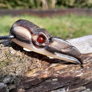 Hand-carved Raven/Crow skull amulet, Norse Viking style jewelry, Scandinavian God Odin. Celtic talisman. Pagan Artefact. Allfather, Wotan