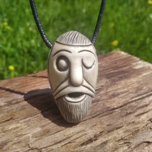 Viking God Odin necklace, Óðinn face amulet, Wotan, Allfather pendant, Old Norse Jewelry, Wotan, Nordic, Asatru, Heathen, Tiwaz- hand carved