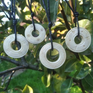 Viking Runic circle pendant, Ring of runes, Runic Wheel Necklace, Odin, Asatru, Celtic, Nordic amulet/talisman, Ancient symbols- hand carved