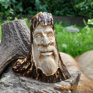 Exclusive hand-carved Odin figurine. Viking sculpture from moose antler. Norse-inspired art