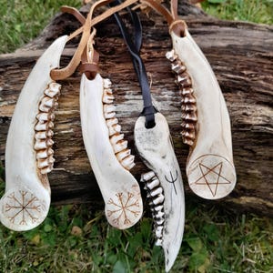 One-of-a-kind Viking pendant made from bone