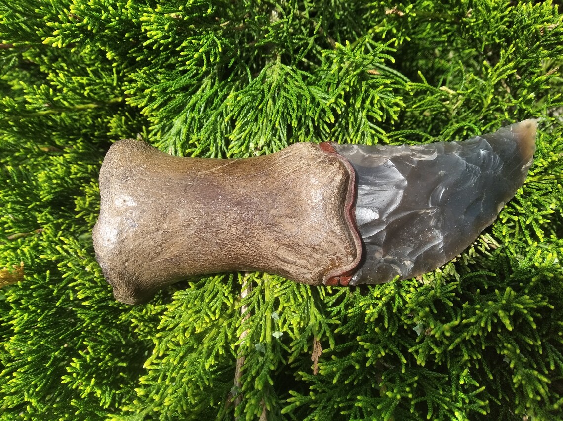Stone Age knife with the original blade. Fossilized bone of an Etsy