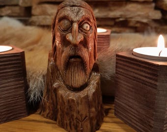 Exclusive hand-carved statue "God Odin". Figurine of Odin. Óðinn sculpture, Viking Allfather. Norse pagan gods. Wotan. Idol. Pagan. Decor