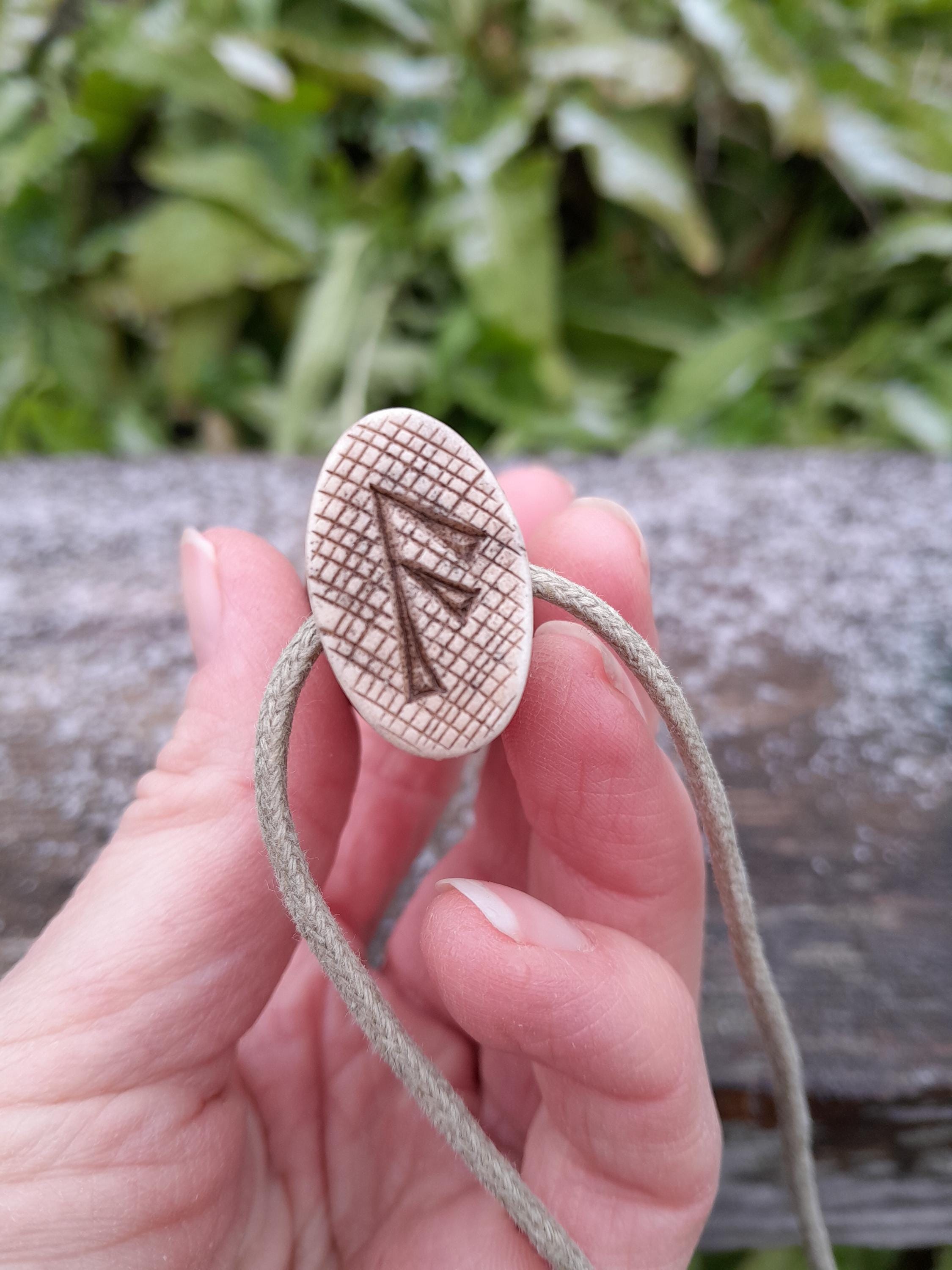 Runic Bear Form Antler Hand-carved Viking Bear Runic Amulet. Warrior Spirit of ...