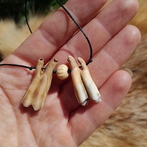 Hand-made pagan and shamanic primitive amulet. Viking warrior pendant. Norse witch jewelry. Shaman. Rustic tooth jewelry. Natural