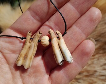 Hand-made pagan and shamanic primitive amulet. Viking warrior pendant. Norse witch jewelry. Shaman. Rustic tooth jewelry. Natural