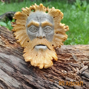 Hand-Carved Mimir figurine from moose antler, Norse Mythology Viking decor, Nordic God figurine, Pagan Altar sculpture