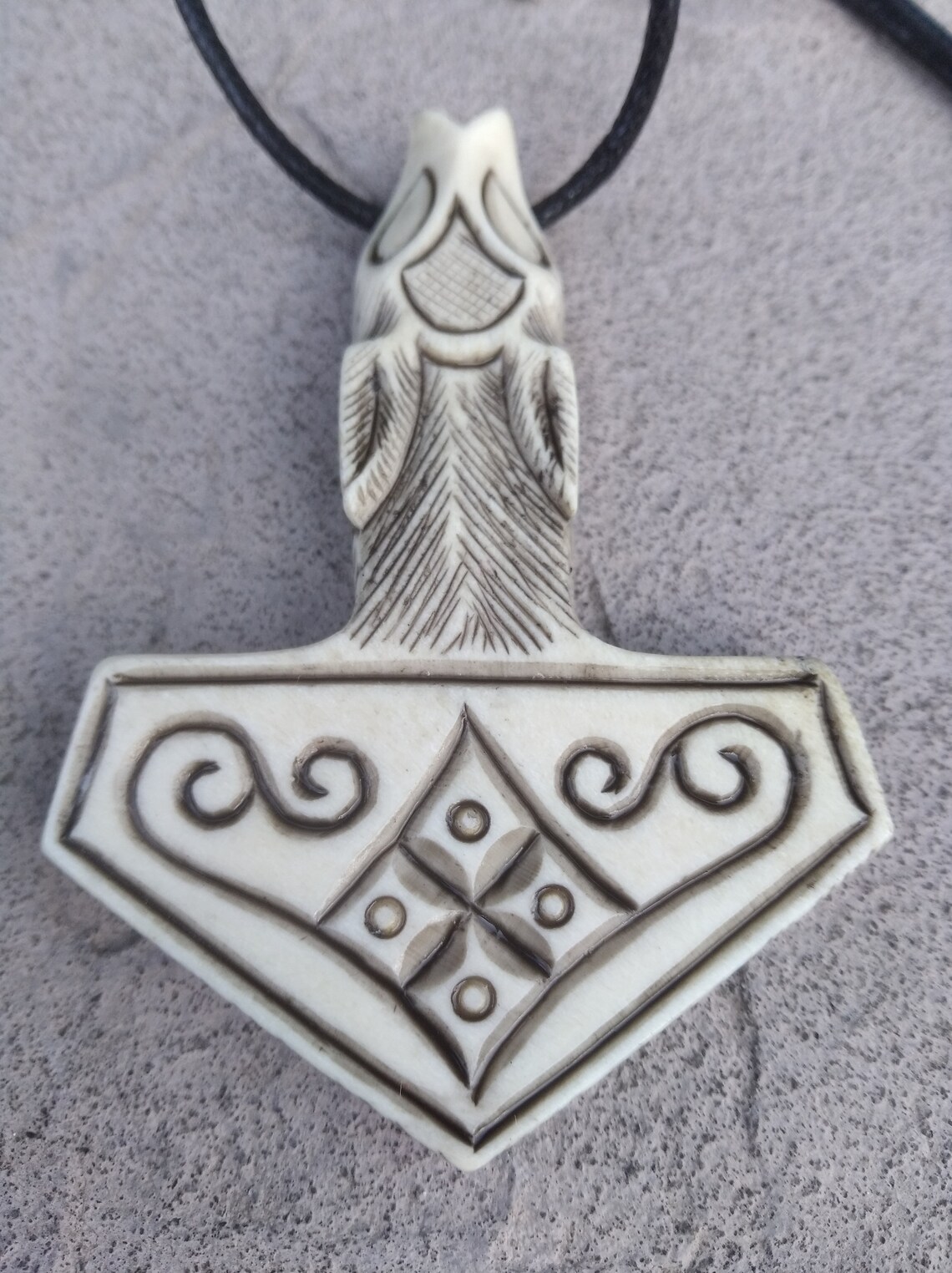 Unique Hand Carved Viking Thor's Hammer Pendant. Mjolnir - Etsy