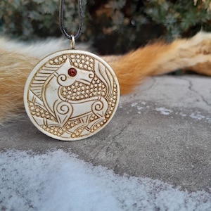 Hand-carved Scythian style pendant. Amulet with a Horse head. Ancient badge replica. Zoomorphic jewelry. Scythia&#39;s &#39;animal art. Reenactment