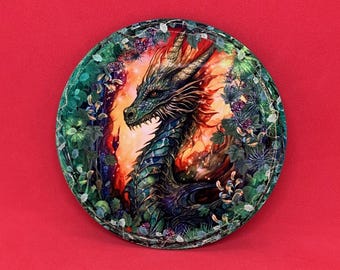 Dragon Drinks Coaster -Mythical Creature gift - Fantasy Wooden Coaster - Dragon Home Décor - Dragon Lover Gift - Fairy Tale Themed Gift