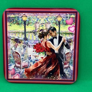 Lovers Drinks Coaster - Valentine&#39;s Day Coaster - Gift for her - Valentine&#39;s gift - couple coaster - wedding favour gift - wooden coasters