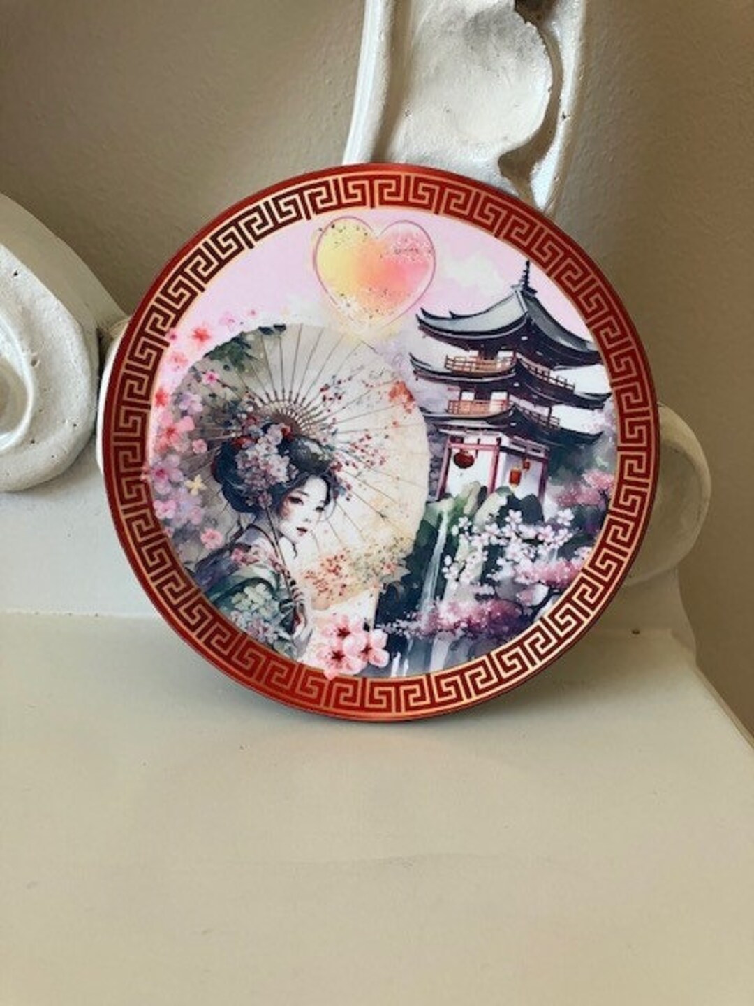 Japanese Themed Drinks Coaster Asian Water Colour Geisha Tile Japanese