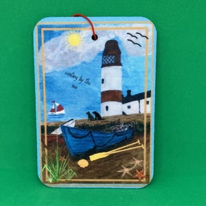 Op de kust geïnspireerde autoluchtverfrisser -wachten bij de zee - voor vrienden en geliefden - inclusief mensen die van honden en de natuur houden
