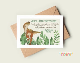 Dinosaur Birthday Party Thank You Cards - Dinosaur Theme Party - Party Stationery