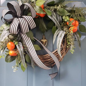 Door wreath spring, large front door wreath spring, orange wreath, Summer Wreath for Front Door, Citrus Wreath for Front Door