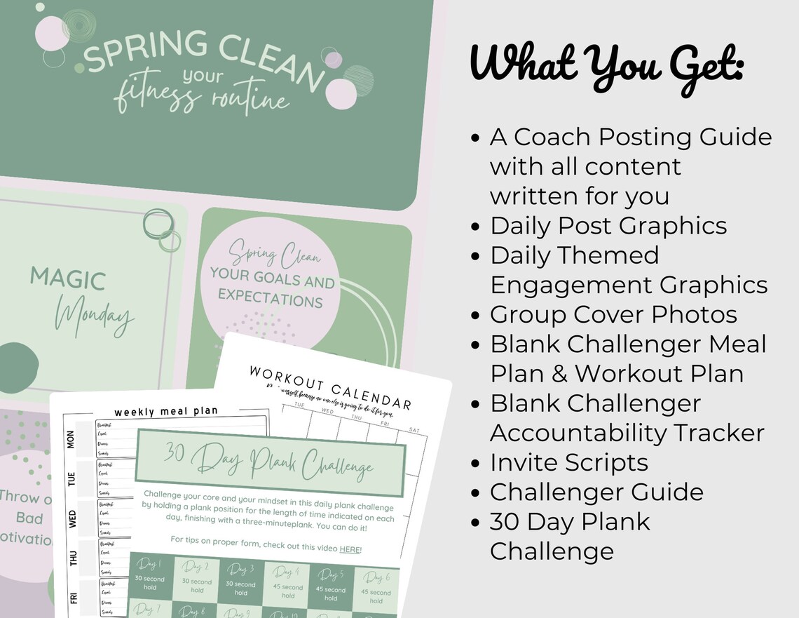 30 Day Fitness Challenge Group Guide, Wellness Challenge With Facebook