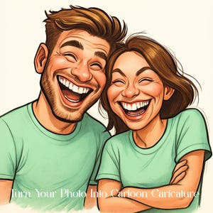 Custom Cartoon Couple Portrait, Funny Caricature Drawing, Personalized Digital Gift for Him Her, Anniversary or Wedding Art Print