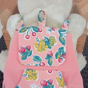Sac à dos, sac à doudou, sac à goûter, fleurs et fruits