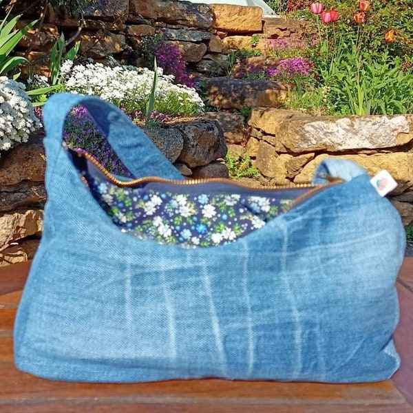 Shoulder bag en jean doublé liberty