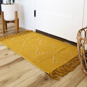 Marigold Boho woven Rug for Indoor Use or front porch layers - 2 Color Options