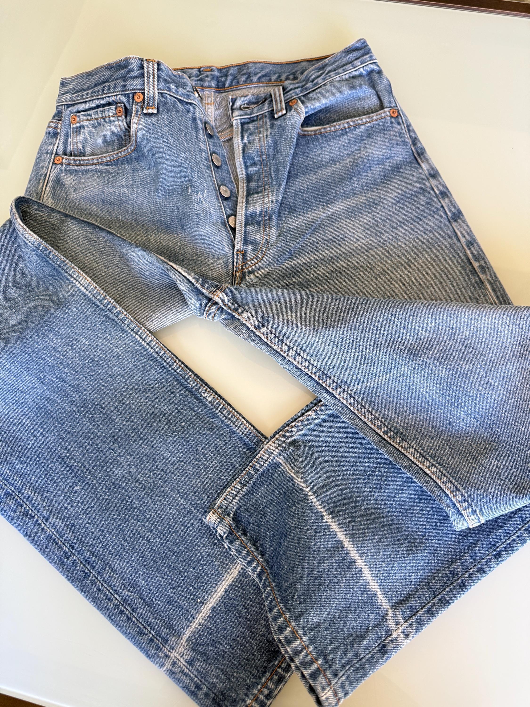 W30 L31 Levis 501 Vintage 29-30” Measured Waist Raw Blue Made in 
